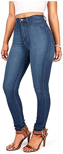 Lariau со високи половини фармерки за жени Полиестерско копче Дневно жена Y2K искина панталони панталони со панталони