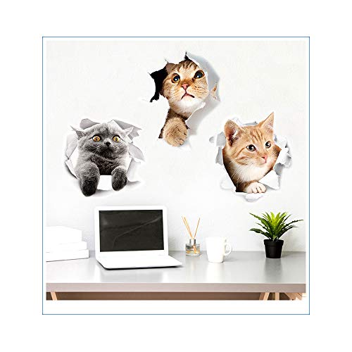 11 ПАРЧИЊА Нов 3д Отстранлив Цртан Филм Животински Мачки Големи Ѕидни Налепници, Лесни За Лупење Лесни За Лепење Безбедни На Насликани Ѕидови Слатки Постери За Деко?