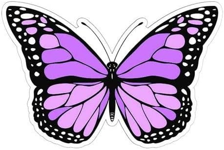 Виолетова Налепница За Пеперутка Налепница | Водоотпорна | 3 инчи | за Лаптоп , Тетратка, Шише Со Вода