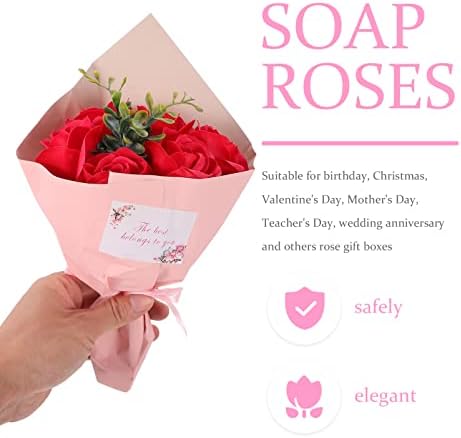 ВИКАСКИ 1 парчиња Сапун Цвеќиња Од Роза, Подарок За Вљубените, Букет Со Вештачка Вештина За Љубовници Жени Девојки Мајка