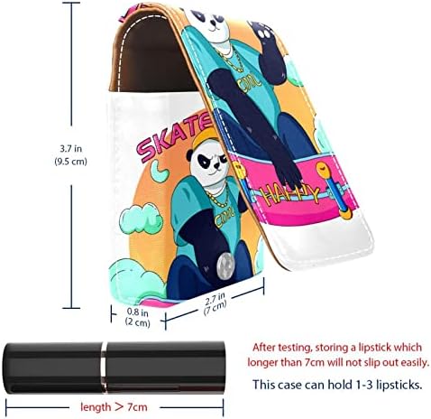 Кармин за шминка ОРИУКАН торба ЗА кармин со огледало пренослива торбичка за складирање кармин организатор за складирање сјај за усни, Животински Цртан Филм Панда