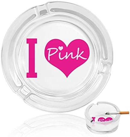 Сакам розов тркалезен стаклен држач за пепелници за цигари, симпатична сад за пушење пепел
