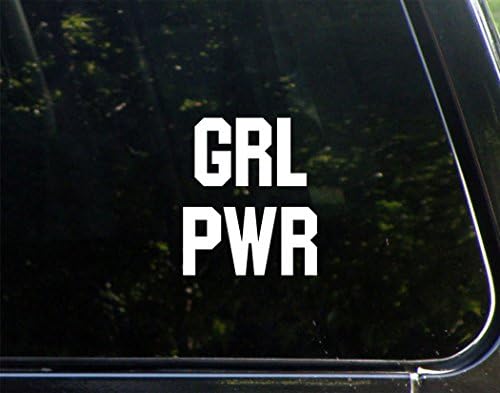 GRL PWR - 3-3/4 x 4-1/2 - Налепница за намалување на винил Die Cut/Bumper за прозорци, автомобили, камиони, лаптопи, итн.
