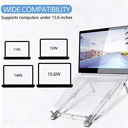 Штанд со боксер и монтирање компатибилен со Acer Chromebook 311 - Standебни алуминиумски штанд 3 -во -1, преносен, штанд за гледање со повеќе аголи - металик сребро