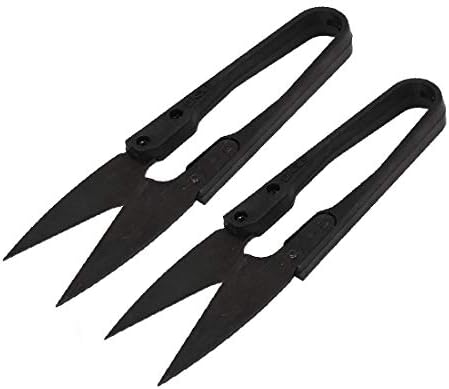 X-Dree 2 PCS Black Spring Design Mini U форма Thrum Yarn Stitch вез за везови за занаетчиски ножици секачи (2 Unids Negro diseño