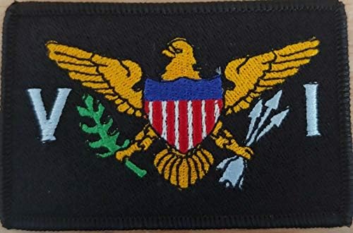 Знаме на американски девствени острови знаме железо-на шива лепенка тактичка црна верзија од ДС