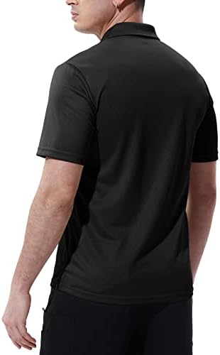 Поло кошули за машки пол со џеб со краток ракав Брз сув случајно спортски кошула за голф