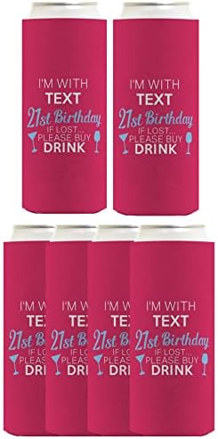 21-ви роденденски украси за жени персонализирани 21-ви роденден ако изгубени 6-пакувања персонализиран ултра тенок може да лади розови