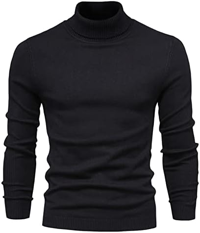 Dudubaby есен и зимска нова машка џемпер за џемпер на вратот, цврста машка маица