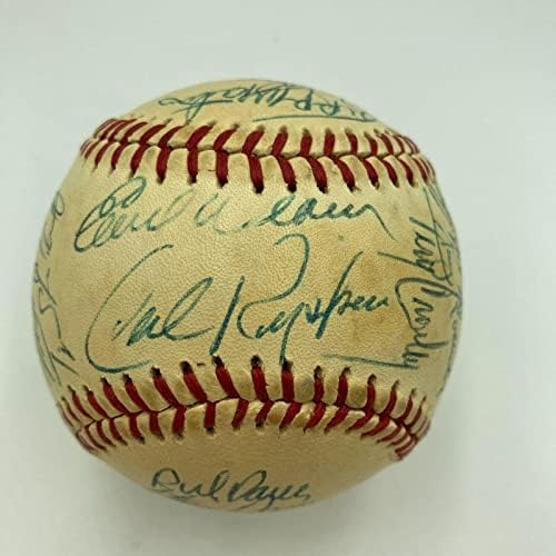 Кал Рипкен rуниор дебитант 1982 година Балтимор Ориолес Тим потпиша Бејзбол JSA COA - Автограм Бејзбол