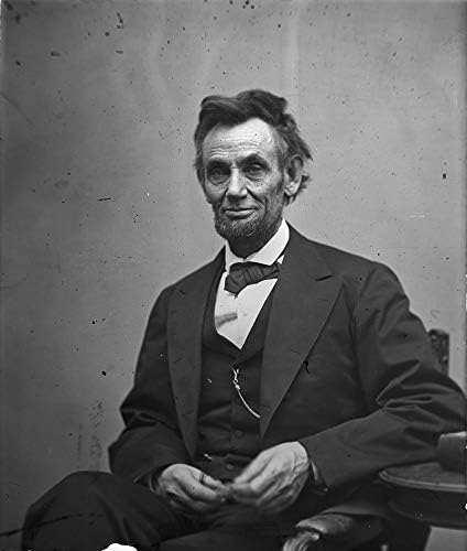Фотографија Абрахам Линколн - Историски уметнички дела од 1865 година - Портрет на американскиот претседател - - Полу -сјај