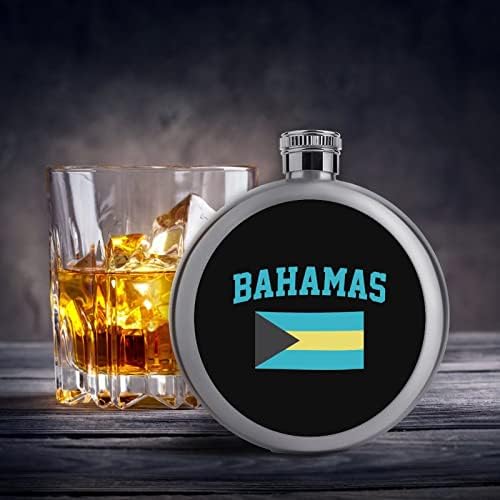 Бахамите Знаме Бокал Тркалезна Колба За Алкохол Слатки Челични Колби Од Виски Преносни Футроли За Шишиња Со Вино Колби За Пијалок