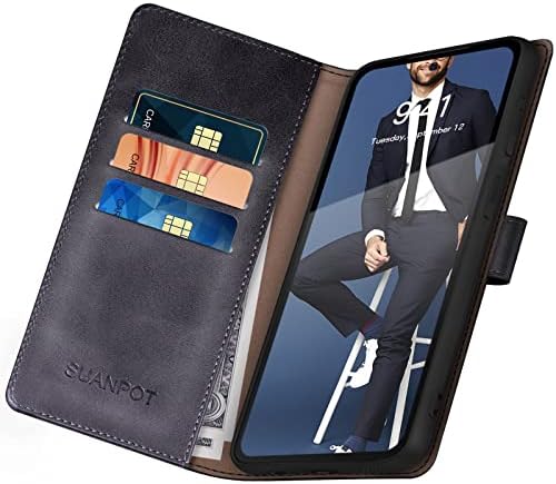 SUANPOT За Samsung Galaxy S22+/S22 Плус 5G СО Rfid Блокирање Кожа Паричник Случај Кредитна Картичка Носителот, Флип Фолио Книга