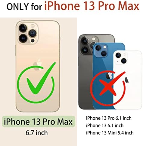Anyos за iPhone 13 Pro Max Случај Паричник За Жени Мажи, Издржлив Pu Кожа Флип Фолио Патент Паричник Телефон Случај Со Картичка Носителот Лента Ремен за iPhone 13 Pro Max 6.7 инчен