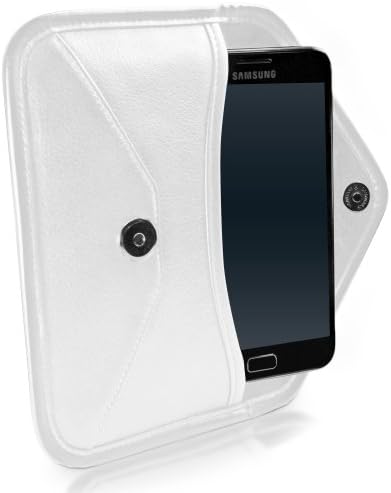 Boxwave Case Компатибилен со Samsung Galaxy J3 Star - Елитна торбичка за кожен месинџер, синтетички кожен покрив дизајн на пликови