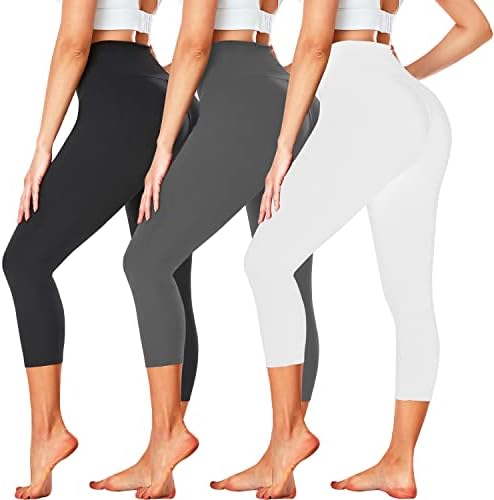 FullSoft 3 Пакет Чапри хеланки за жени - Контрола на стомакот со висока половината за време на јога панталони за јога