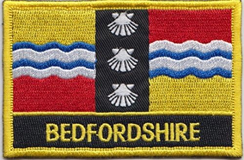 Знамето на округот Бедфордшир, извезена лепенка за значки за блејзер