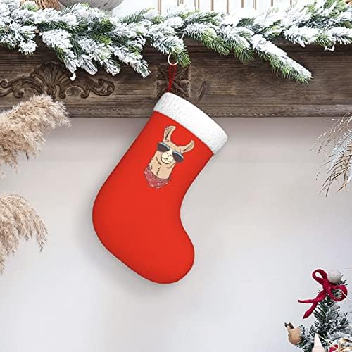 Yoigng симпатична лама Божиќна порибување Божиќни чорапи класичен празник за украсување камин виси чорап
