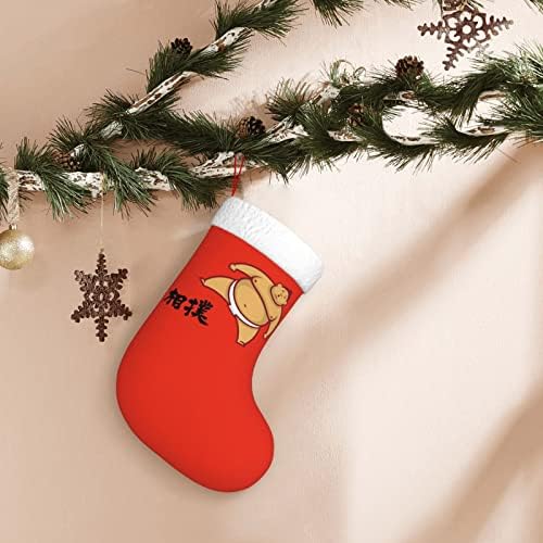 Yuyuy Јапонски сумо Божиќно порибување Декорација за одмор камин виси чорапи 18 инчи чорапи