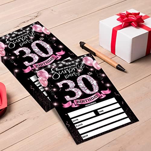 30 -та картичка за покана за роденденска забава - Роуз злато поканува со печатење на постери во 1993 година на задниот двострано покани за пополнување - 20 картички со ко