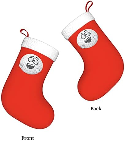 Јујуј голф топка цртан филм лице Божиќно порибување на празници за одмор камин виси чорап 18 инчи чорапи