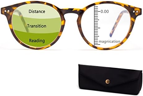 Џо Прогресивни Мултифокус Очила За Читање Мажи Жени, Круг Без Линија Мултифокус Читатели Читање Очила За Мажи Жени