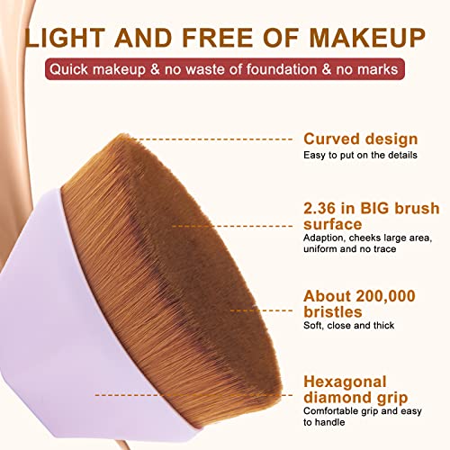 Фондација 4PCS Brochas de Maquillaje Фондација шминка во облик на кабуки четки, што се користи за козметика, течности за мешање,