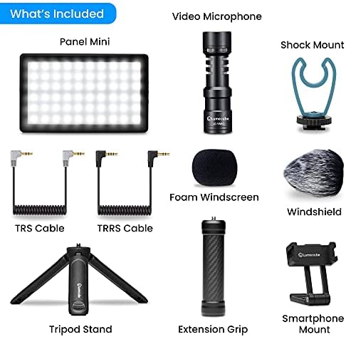 Lume Cube Mobile Creator Lighting & Audio комплет со RGB панел Pro | LED светло за професионални DSLR камери | Микрофон и лесен