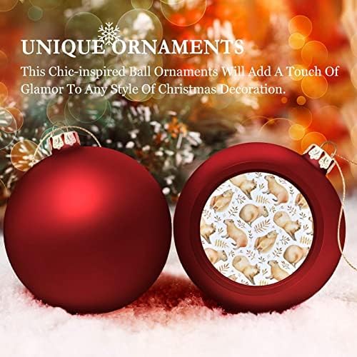 Симпатична Капибара Печати Божиќни украси за божиќни топка, што виси за виси за декорација на празнични празници