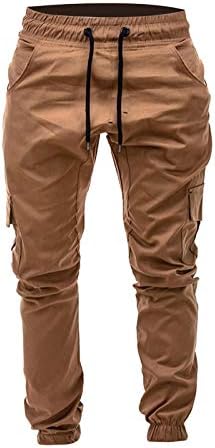 Mmmknlrm со цврсти џебови во боја на машка боја, чипка на половината, панталони за влечење, долги женски обични панталони