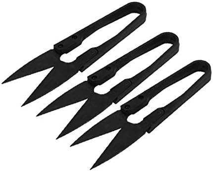 X-Dree 3 парчиња црна пролетна дизајн мини u обликувани везови за везови за занаетчиски ножици за занаетчиски ножици (3 Пиеза