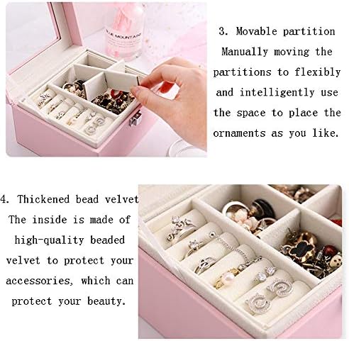 МЈЦСНХ Транспарентна Кутија За Складирање На Накит Со Отворен Капак, Едноставна Нова Мултифункционална Кутија За Накит Со Голем