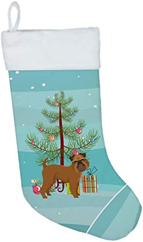 Богатства на Каролина CK3544CS Брисел Грифон Божиќно дрво Божиќно порибување, камин што виси чорапи Божиќна сезона забава Декорации