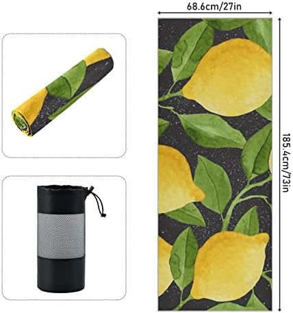 Аугенстерска јога ќебе со акварел-лимон-овошје-пешкир за јога јога мат пешкир