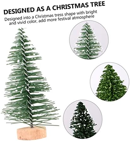 Sewacc 12 парчиња украс за борови игла украси Мини Божиќно дрво Мала биро новогодишно дрво дрво база сисал дрво украси таблети