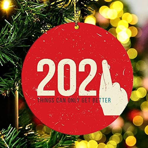 2 парчиња украси за новогодишна елка 2021 Персонализирани мини уникатни смешни Божиќни украси украси украси за дома