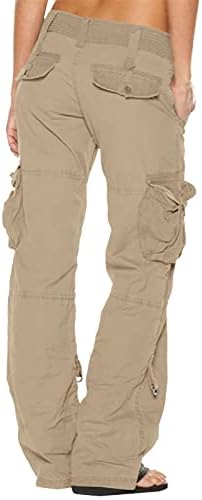 Uillui женски средно половината, баги панталони, обични модни панталони панталони опуштени се вклопуваат директно широка нога y2k панталони w џебови