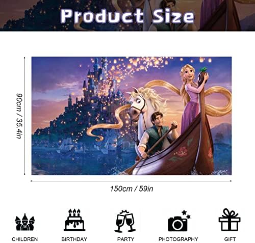 Fafafa Rapunzel Партија Материјали, Заплеткана Роденден Банер 5x3Ft, Принцеза Позадина, Заплеткана Rapunzel Принцеза Тематските