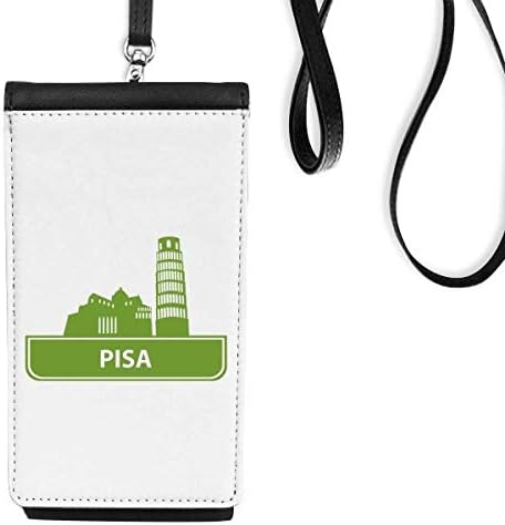 Пиза Италија Зелена обележје на моделот Телефонски чанта што виси мобилна торбичка црн џеб