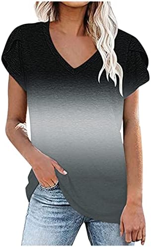 Лето есен лабава вклопена опуштена фитла маица за блуза за дама 2023 облека Краток ракав против вратот памучен графички маица