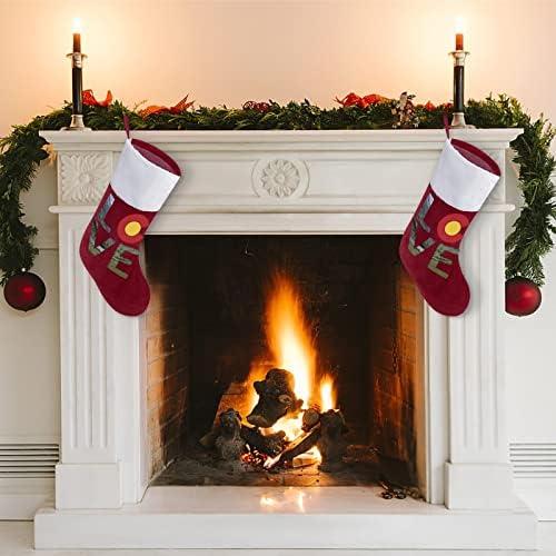 Loveубов Колорадо Божиќно порибување чорапи печати Божиќни дрво украси