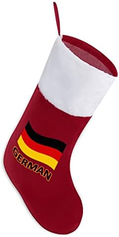 Германски знаме Божиќни чорапи за порибување со кадифен камин што виси за Божиќно дрво