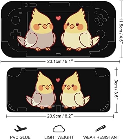 Симпатична цртана кокатил налепници за декорации ја покриваат заштитната плоча на кожата за Nintendo Switch