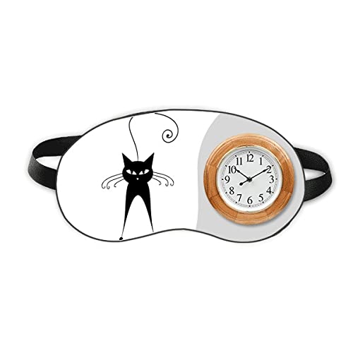 Симпатична црна мачка миленичиња lубител на животни, животински преглед на животна, за спиење на главата на главата на часовникот на часовникот