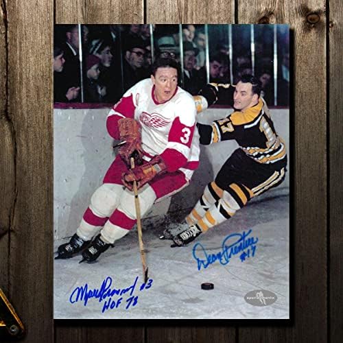 Marcel Pronovost vs Dean Prentice Dual Autographed 8x10 Photo - Autographed NHL Photos