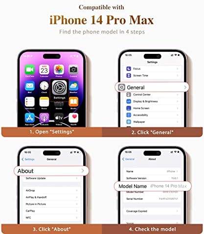 Gviewin Компатибилен со Iphone 14 Pro Max Случај, [10ft Заштита Од Воено Одделение] Мермер Отпорен На Удари Заштитен Тенок Сјаен