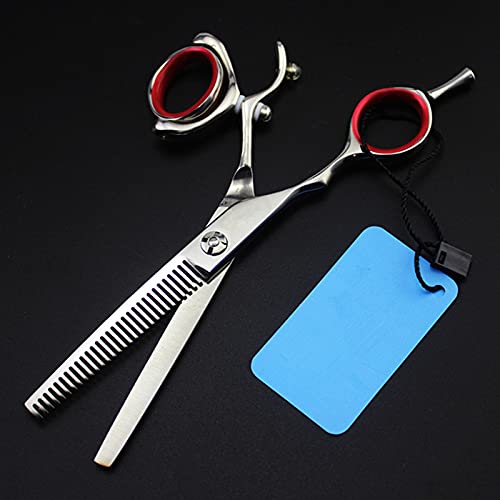 Ножици за Сечење Коса со вртлив Палец, 5,5 инчни професионални јапонски ножици за коса фризерски ножици бербер ротирачки ножици