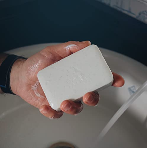 OARS + ALPS Superfoliant Exfoliating Mens Bar Soap, дерматологот тестиран и изработен со чисти состојки, големина на патување,