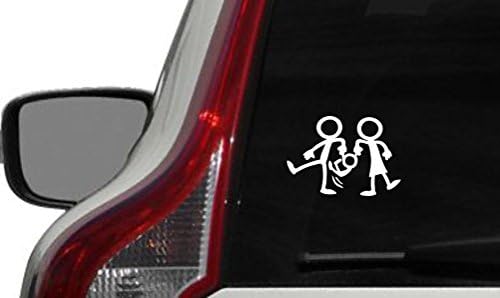 Стап фигура Семејство што држи бебешки автомобил Винил налепница за налепница на браник за автоматски автомобили Камиони за шофершајбна прилагодени windowsидови Window