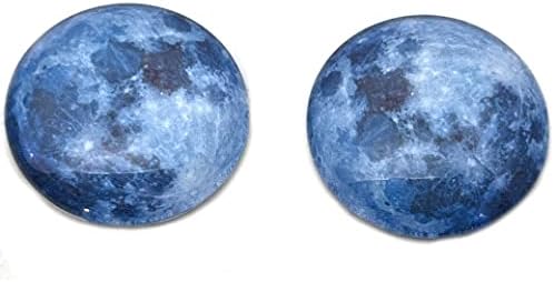 Сина месечина стакло око кабохони за приврзоци што прават жица завиткани накит занаетчиска таксидермија или скулптури